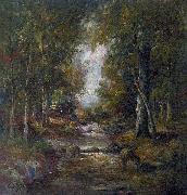 unknow artist, River in a forest